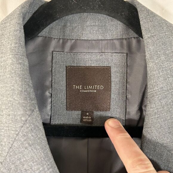 The Limited Blazer Women's 4 Grey 2 Button Front Polyester Suit Jacket - Picture 4 of 9